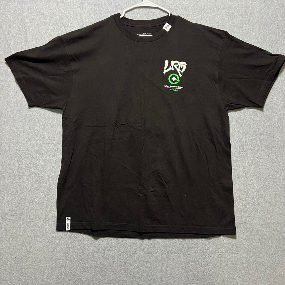 LRG Lifted Research Group Mens Black Panda Skeleton Graphic T Shirt 2X Grunge